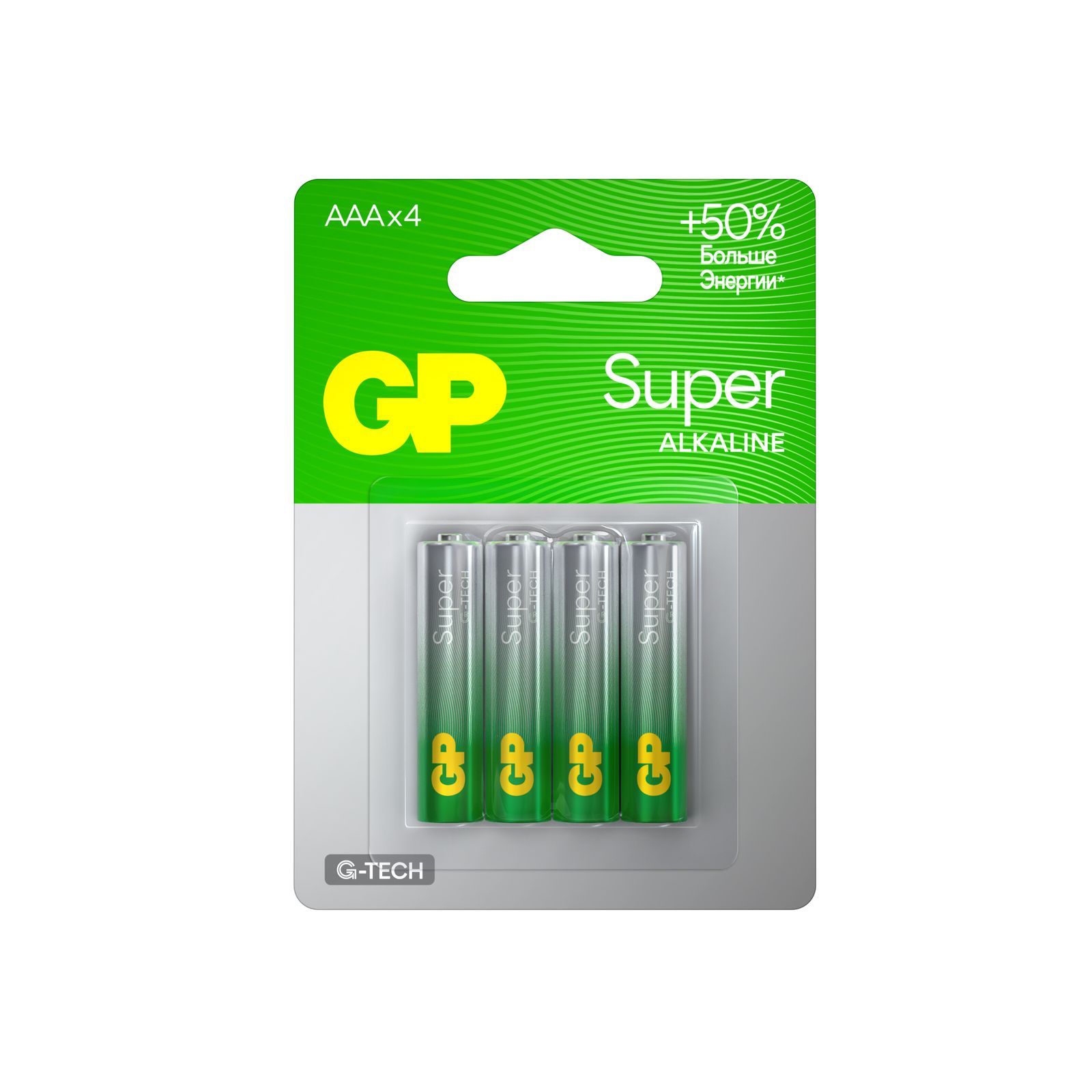 Батарейки GP Super GP24AA21-2CRSBC4 G-Tech LR03 BL4 - 4шт в магазине RentaPhoto.Store