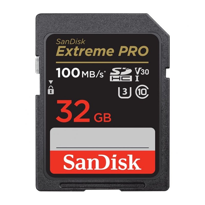 Карта памяти Sandisk Extreme Pro SDHC 32GB - 100MB/s V30 UHS-I U3 CL10, 32GB в магазине RentaPhoto.Store