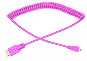 Шнур REXANT HDMI - micro HDMI 2М розовый витой в магазине RentaPhoto.Store
