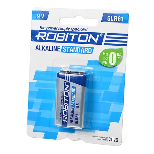 Батарея ROBITON STANDARD 6LR61 9V BL1 в магазине RentaPhoto.Store
