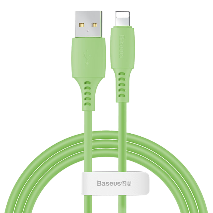Кабель Baseus Colourful Cable USB - Lightning 2.4A 1.2м Зеленый в магазине RentaPhoto.Store