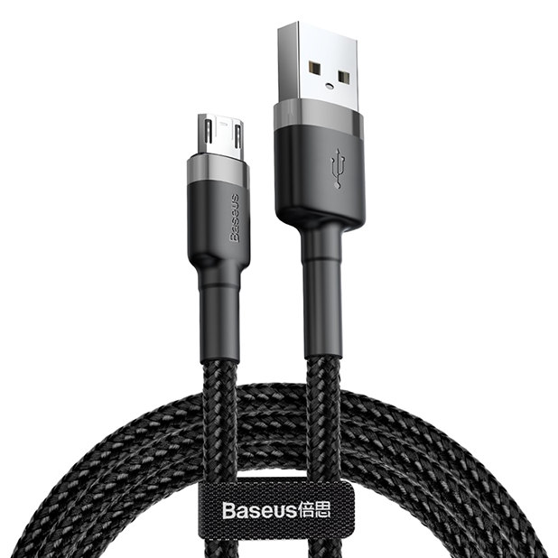 Кабель Baseus cafule USB - micro USB 2.4A 0.5M Черно-серый в магазине RentaPhoto.Store