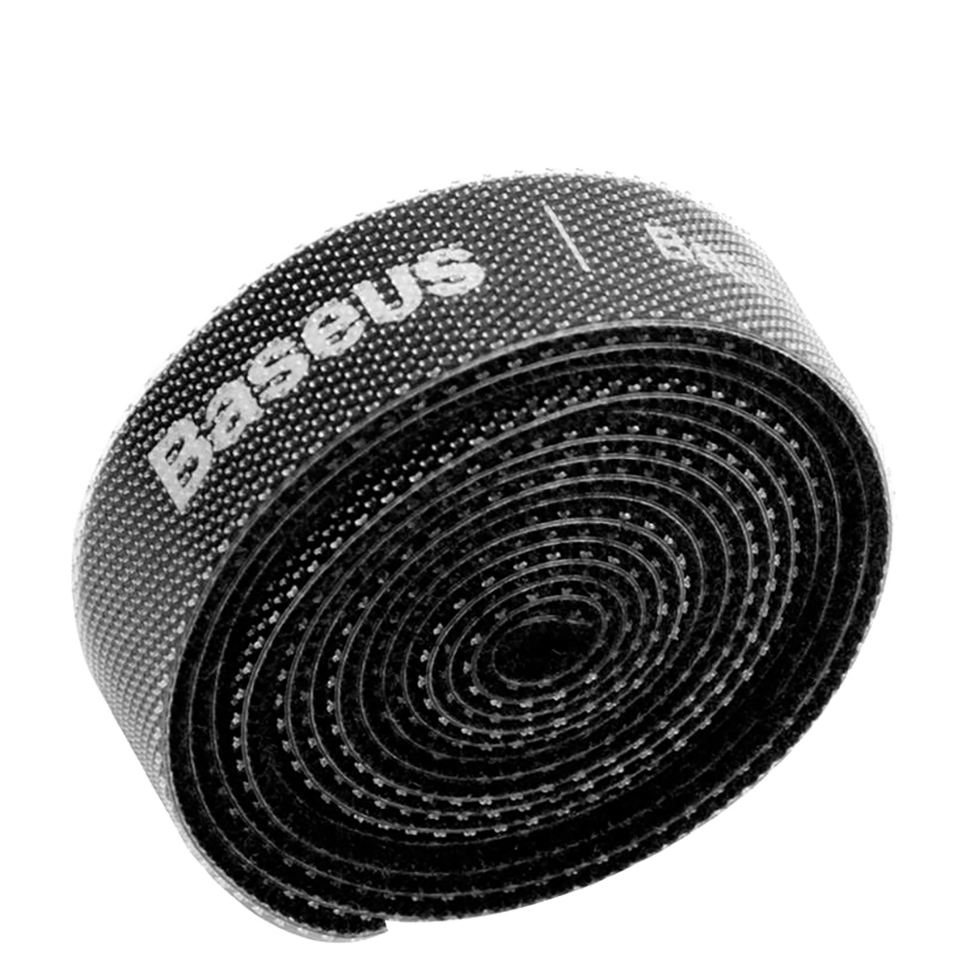 Лента для стяжки Baseus Colourful Circle Velcro strap 1м черная в магазине RentaPhoto.Store